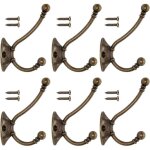 6 pcs patre porte manteau murale vintage crochet mtal de porte chapeau crochet rtro pour porte - manteau ...