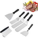 6 pcs ustensiles barbecue et plancha spatule plancha inoxydable ensemble d'accessoires pour grillades ...