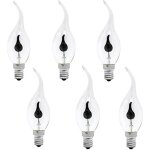 6 pi�ces 3w 2700k 220v e14 bougie ampoule led pointe flamme nature feu lumi�re vacillante bar vintage ...
