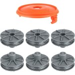 6 pi�ces bobine de fil de coupe 5307 - 20 avec couvercle de bobine 5344 pour gardena coupe bordure art. ...