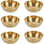 6 pi�ces bol petit or et inox, trempette, bois sauce, coupelles sauce rondes, mini or pour accompagnements ...