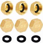 6 pi�ces bouchons laiton brut, bouchon laiton femelle 15 / 21 (1 / 2'), bouchons en laiton, bouchons ...