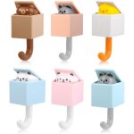 6 pièces cat adhesive coat hook, accroche clef mural, accroche serviette salle de bain animaux patères ... 6 pièces cat adhesive coat hook, accroche clef mural, accroche serviette salle de bain animaux patères ...