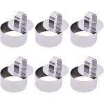6 pices cercle a patisserie, moulle patisserie rond, de cuisson anneau  gteau en acier inoxydable ...