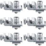 6 pices clips de mise  terre de panneau solaire standard, kit de fixation pour systme de montage solaire, ...