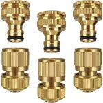 6 pices connecteur de tuyau d'arrosage, connecteur de robinet de jardin en laiton massif, connecteur ...