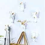 6 pi�ces crochets pat�res porte manteau mural t�te d'animal cerf �l�phant ch�vre crochets decoratif murale ...