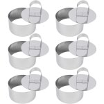 6 pices emporte pices rond anneaux, 4 8cm cercle  patisserie avec poussoirs moule  cake en acier ...