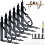 6 pi�ces equerre etagere murale, support d'angle brace, supports triangulaires angulaires droits de 90 ...