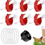 6 pices mangeoire poules, mangeoire poule automatique, mangeoires automatiques pour poules mangeoire ...