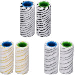 6 pi�ces pour nettoyeur de sols �lectrique, balai, rouleau de rechange en microfibre, brosse de nettoyage ...