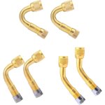 6 pices pneu valve rallonge, pneu valve de adaptateur, pneu prolongateur coude de valve, air pneu valve ...