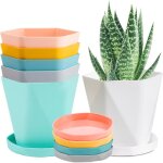 6 pi�ces pots de fleurs en plastique, 13cm pot de fleur color� semoir de semis � contr�le des racines ...