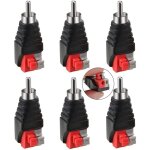 6 pi�ces rca vers haut - parleur adaptateur de fil subwoofer haut - parleur phono rca m�le vers av 2 ...