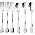 6 pices set de couverts en inox enfant, 3 x fourchette et 3 x cuillre pour enfant bb maison l'cole ...
