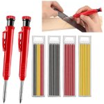 6 pieces?set de crayon de menuisier pour construction avec crayon fils gris?jaune et rouge