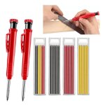 6 pieces, set de crayon de menuisier pour construction avec crayon fils gris?jaune et rouge 6 pieces, set de crayon de menuisier pour construction avec crayon fils gris?jaune et rouge