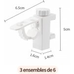 6 pi�ces support tringle rideaux sans percage, barre transversale r�glableen plastique, support de stockage ...
