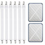 6 pices tendeur drap housse, 55 - 250cm tendeurs de drap rglables pour drap de lit, attache pour draps, ...
