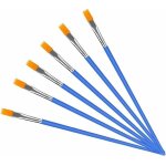 6 pinceaux plats, petit pinceau en vrac pour les dtails fins, peinture d'art - acrylique, huile, aquarelle, ...