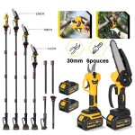 6 pouces mini tronconneuse avec perche & 25 mm secateur electrique, 4 - en - 1 ensemble d?outils de jardin ...