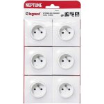 [jamais utilis] lot de 6 prises de courant 2p + t 16a complet - neptune - blanc - legrand