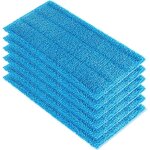 6 remplacement lingettes reutilisable pour swiffer wetjet spray balais lavables en microfibre (bleu) ...