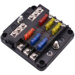 6 voies bote  fusibles, porte fusible avec bus ngatif, blocs fusible lame avec 16 fusibles 6 voyants ...