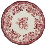 6 x assiettes plates faustine rose - 26cm - porcelaine - novastyl