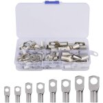 60 pcs cosses �lectrique trou boulon en cuivre �tam� connecteurs sc � sertir / souder pour c�ble de 6m? ...