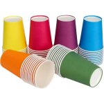60 pi�ces gobelets carton color�s, 250 ml multicolore verres carton jetables biod�gradable, pour enfants ...