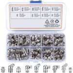 60 pi�ces graisseur a visser, assortiment graisseur m6 m8 m10, droit graisse raccord 45� 90� 180�, avec ...