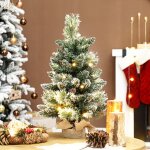 60cm sapin de no�l artificiel de 60 cm, mini sapin de no�l de bureau floqu�, avec 35 lumi�res led et ...