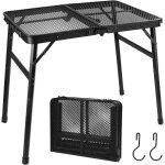 60x40cm table de camping r�glable en hauteur 27 / 56cm, petite table de bar pliante avec filet de bureau, ...