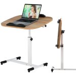 60x40cm table roulante pour lit canap avec bandes antidrapantes, bureau mobile rglable en hauteur ...