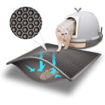 60x45 cm, gris) tapis liti�re chat bac � liti�re pour chats, imperm�able non toxique eva, double couche ...