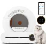 65l bac � liti�re auto - nettoyant, maison de toilette adaptatif pour chat, liti�re automatique, capteur ...