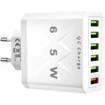 65w chargeur usb multiple 6ports rapide multi secteur technologie qc 3. 0 smart prise usb multiple fast ...