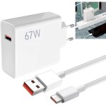 67w chargeur xiaomi charge rapide, chargeur redmi 67w et 6a type c cable mi turbo, chargeurs 67w pour ...