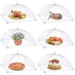 6pcs cloche alimentaire pliable anti - mouche couvercle de nourriture en maille pliant tente parapluie ...
