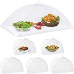 6pcs cloche alimentaire pliable anti - mouche couvercle de nourriture en maille tente parapluie anti ...