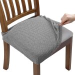 6pcs housse de chaise siege extensible gaufre jacquard amovibles lavables pour salle  manger cuisine ...