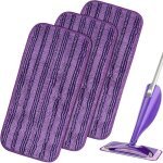 6pcs lingettes reutilisable pour swiffer wetjet wood, serpilli�res en microfibre remplacement, chiffon ...