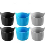 6pcs moule silicone air fryer, plat pour friteuse sans huile, mafin coupe moule, moule pour g�teau au ...