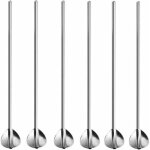 6pcs paille cuillre en paille en forme de coeur pailles  boire rutilisables paille inox mtal cuillire ...