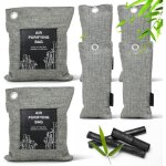 6pcspurificateur d'air, sac dsodorisant au charbon de bambou, absorbeur d'humidit, limine les odeurs ...
