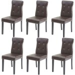 Hhg - jamais utilis] 6x chaise de salle  manger 984, fauteuil, similicuir marron, pieds foncs