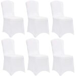 6x housse de chaise tissu stretch oeko - tex� standard 100 opaque infroissable amovible mariage f�te ...
