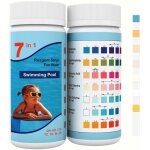 7 en 1 bandelette piscine, 100 test piscine bandelettes testeur piscine et spa, languette piscine test ...