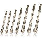 7 pices foret excentrique avec quatre rainures et dents de scie, foret dentel  quatre tranchants, ...